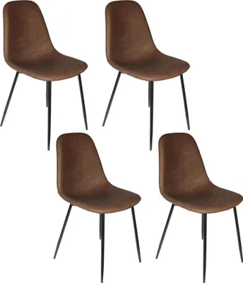 Image de Lot de 4 Chaises - HOME DECO FACTORY - Amber - Design - Marron