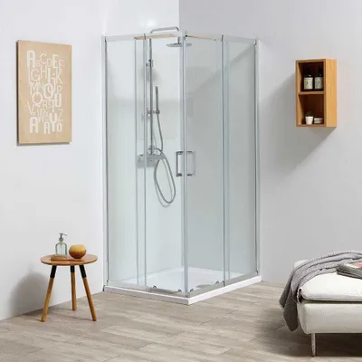 Immagine prodotto di Box doccia angolare estensibile da 70-80x90-100 cm vetro 4 mm | Leo