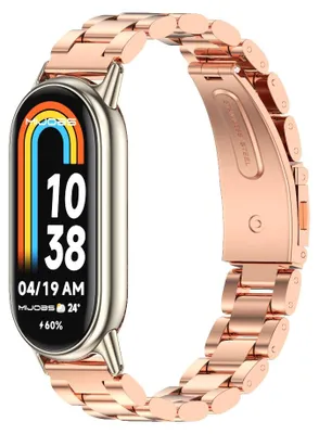 Produktbild von By Qubix Edelstahl-Gliederarmband - Roségold - passend für Xiaomi Smart Band 8 / 9 / 10