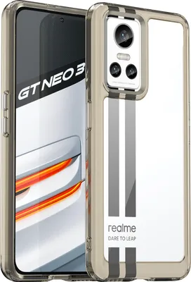 Produktbild von Realme GT Neo 3 Hülle, Klar Rückseite Stoßfeste TPU Silikon Bumper Schutzhülle für Realme GT Neo 3 Grau