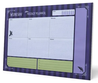 Produktbild von Grupo Erik Wochenplaner Block A4 Kalender Planer Wednesday Addams - Tischplaner