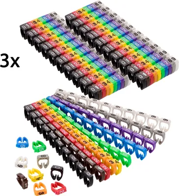 Produktbild von TPFNet 3er Pack Kabelmarker für Leitungen mit einem Durchmesser von 4-6 mm