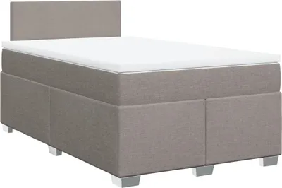 Image de vidaXL Lit Boxspring avec matelas Taupe 120x190 cm Tissu