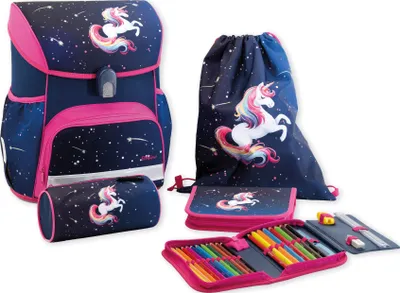 Produktbild von Eberhard Faber Schulranzenset EFAlino blau/pink Einhorn