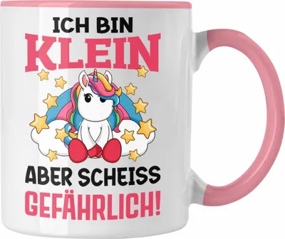 Produktbild von Trendation - Klein Aber Sch Gefährlich Lustige Einhorn Tasse mit Spruch Geschenkidee Einhornfans (Rosa)