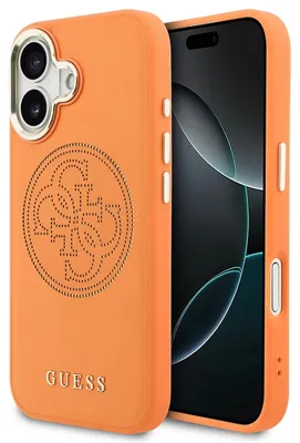 Obrázok produktu pre GuessPolyuretánperforované 4G Logo MagSafe púzdro pre iPhone 17 oranžové (GUHMP17S5PG4SRGO)