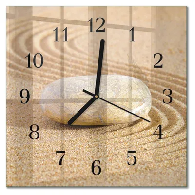 Produktbild von Tulup Glasuhr Wanduhr Küchenuhr Echt-Glas 30x30 cm Modern Dekorativ Geräuschlos Schwarzen Zeigern - Steinsand