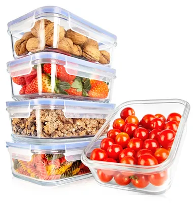 Produktbild von NutriChef Glas Frischhaltedosen aus Borosilikatglas – Luftdicht, Auslaufsicher,