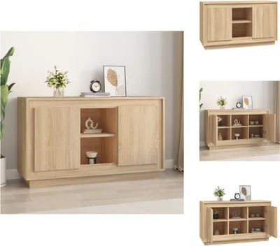 Zdjęcie produktu dla vidaXL Kredens dąb sonoma 102x35x60 cm materiał drewnopochodny - Kredensy