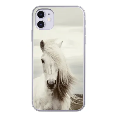 Produktbild von MuchoWow® Handyhülle Schutzhülle Hülle für iPhone 11 Pferd - Strand - Mähne Silikon Softcase Handy Hülle - Handytasche