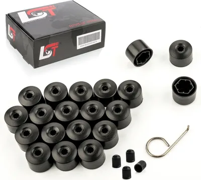 Produktbild von 20x Radschraubenkappe 17mm schwarz matt für MAZDA HONDA SUZUKI MITSUBISHI