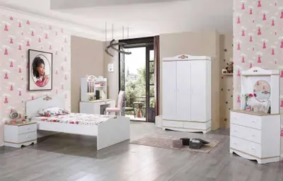 Produktbild von Kinderzimmer Jugendzimmer Design Schlafzimmer Luxus Möbel Komplett Set Neu 5tlg