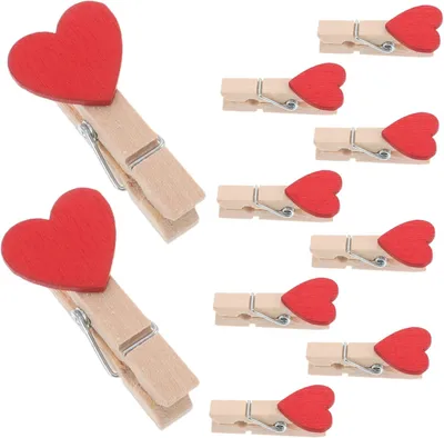 Produktbild von 2 Sets Mini-Herzclips – Hängeclips für Valentinstag und als Dekoration für Zuhause