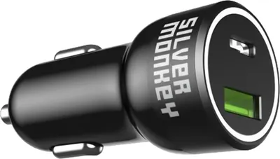 Produktbild von Silver Monkey Sma078 Autoladegert 1Xusb-C 1Xusb-A 45W Pd Qc - Schwarz