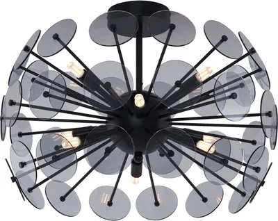 Produktbild von QAZQA - Art Deco Art-Deco-Deckenleuchte I Deckenlampe I Lampe I Leuchte Schwarz mit Rauchglas - Atomic I Wohnzimmer I Schlafzimmer - Kunststoff Kugel I Kugelförmig - LED geeignet G9
