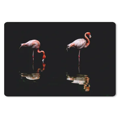 Produktbild von MuchoWow® Mauspad Mousepad Zwei Flamingos stehen im Wasser 27x18 cm - Mousepads - Maus Mat - Pad - Mausunterlage - Büroartikel - Desk Matten