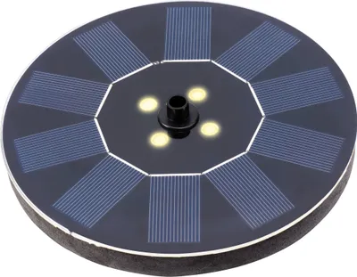 Produktbild von LED Solar Springbrunnen Fontäne 16x3cm Kunststoff Schwarz / Warmweiß