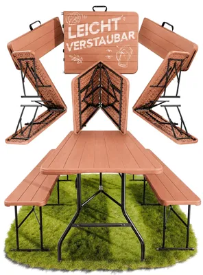 Produktbild von Klappbares Biertischgarnitur-Set von 3 für Camping und Gartenpartys