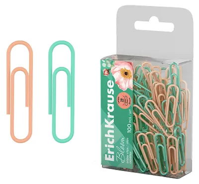 Produktbild von Büroklammern 28mm Bloom kratzfrei & rostfrei 100 Stück Mint / Beige