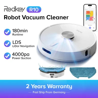 Produktbild von Redkey R10 Saugroboter 4000 Pa LiDAR Wischfunktion Absaugstation