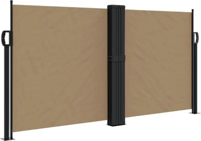Image de vidaXL Marquise latérale extensible Taupe 120x1200 cm