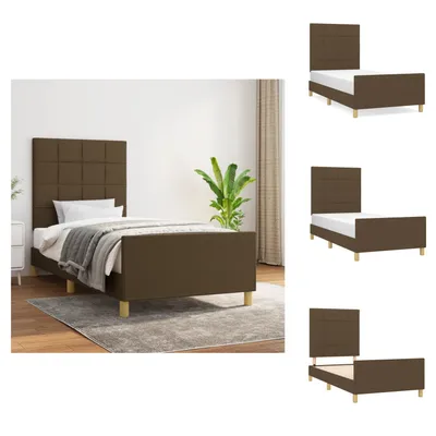 Produktbild von vidaXL Bettgestell mit Kopfteil Dunkelbraun 90x190 cm Stoff -  Betten & Bettgestelle