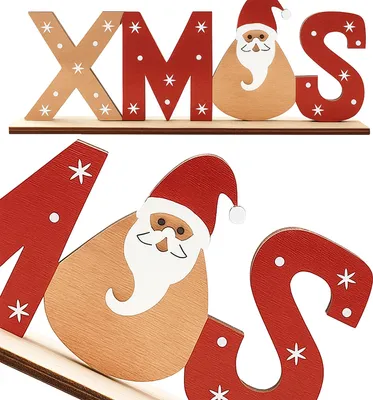 Produktbild von Holzinschrift Xmas Dekoratives Ornament Weihnachtsdekoration Figur