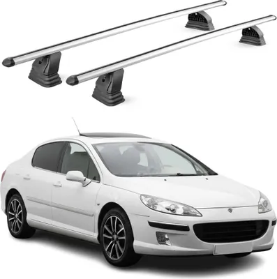 Image de Barres de toit transversales Alu pour Peugeot 407 2004-2011 75 kg Gris 2Pcs