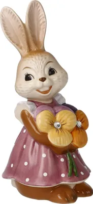 Produktbild von Goebel Figur Hasenmädchen Blumen sind das Lächeln der Erde!, Steingut, Bunt, 12 cm, 66846451