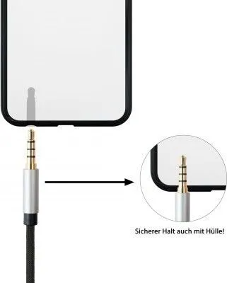 Image de Python Audiokabel 4-pol. Klinkenstecker, schwarz 3m
