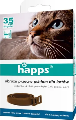 Obrázok produktu pre Happs, Obroża przeciw pchłom dla kotów, 1 sztuka