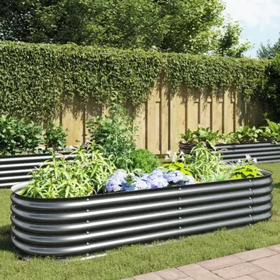 Produktbild von Möbel Garten-Hochbeet 240x80x44 cm Verzinkter Stahl Grau - Beete 45528