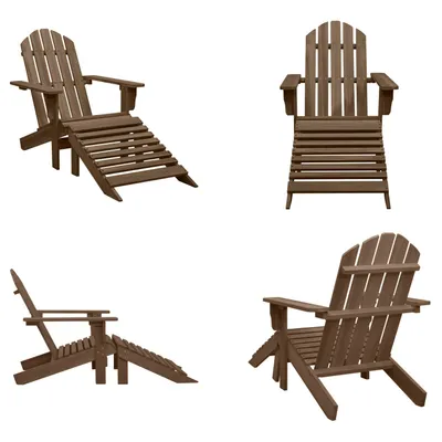 Immagine prodotto di vidaXL Sedia da giardino con poggiapiedi in legno marrone - Sedia da giardino - Sedie da giardino - Sedie da giardino - Sedia da giardino con poggiapiedi