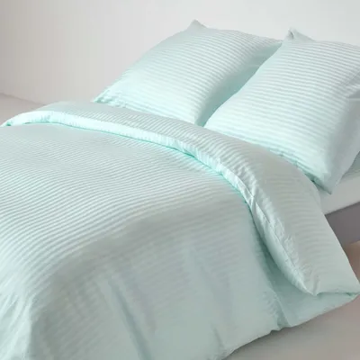Obrázek produktu pro HOMESCAPES Damaškové povlečení aqua blue hustota vláken 330, 155 x 220 cm