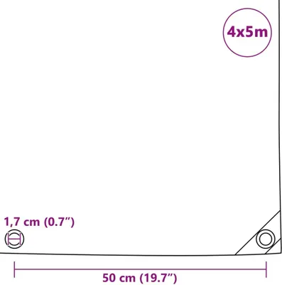 Zdjęcie produktu dla vidaXL Plandeka 650 g/m² 4x5 m