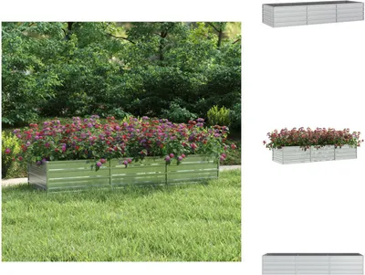 Immagine prodotto di vidaXL Letto da giardino rialzato 240x80x45 cm Acciaio zincato argento - Vasi da fiori e fioriere