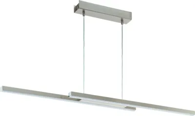 Produktbild von EGLO connect LED Pendelleuchte Fraioli-C, 2 flammige Hängelampe, Hängeleuchte aus Aluminium und Kunststoff in Nickel-Matt, Weiß, Farbtemperaturwechsel (warm, neutral, kalt), RGB, dimmbar, L 105,5 cm