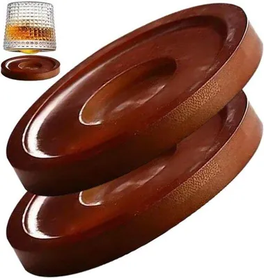 Zdjęcie produktu dla Zestaw dwóch obrotowych podstawek do okrągłych kieliszków do whisky, podstawek barowych i żaroodpornych czajników do herbaty.