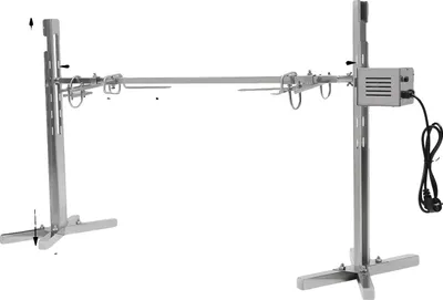 Produktbild von Grillspieß-Set, Elektromotor, höhenverstellbar, Silber
