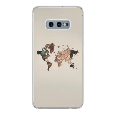 Produktbild von MuchoWow® Handyhülle Schutzhülle Hülle für Samsung Galaxy S10e Weltkarte - Holz - Braun Silikon Softcase Handy Hülle - Handy