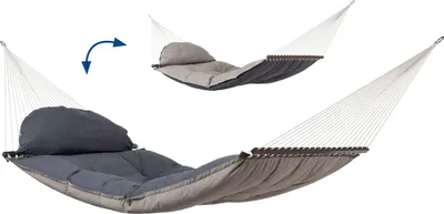 Produktbild von AMAZONAS XXL Stabhängematte Fat Hammock Taupe inkl. passendem Kissen ca. 187 - 237 x 146 cm