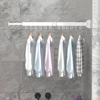 Produktbild von Famanu Trockenständer Wandmontage mit Haken und Handtuchhalter - schwarz