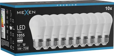Obrázok produktu pre Mexen Nova 10x LED žiarovka E27, G45, 10 W, neutrálna – 4000 K, 1055 lm – L101-E27-1040-01x10