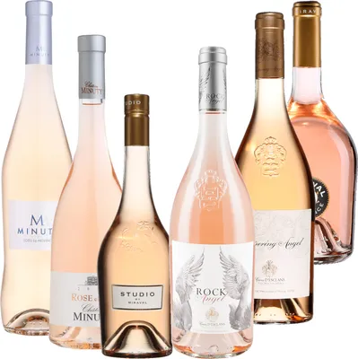Produktbild von Best Of Provence - Minuty : M & Rose et Or / Miraval : Studio & Jolie-Pitt / Esclan : Whispering Angel & Rock Angel - Rosé Côtes de Provence 2024 75cl