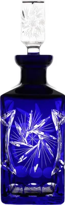 Produktbild von Karaffe Schleuderstern 750ml blau, aus Bleikristall