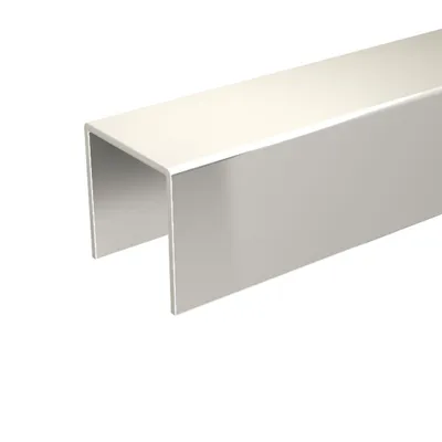 A U-shaped metal profile on a white background.