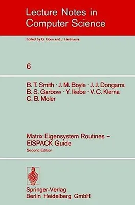 Obrázok produktu pre Matrix Eigensystem Routines - EISPACK Guide