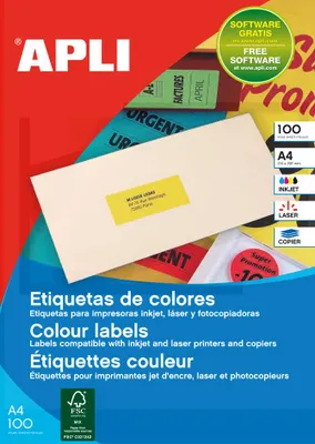 Produktbild von APLI Adress Etiketten 70 x 35 mm neon orange 2.400 Etiketten