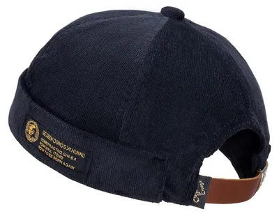 Produktbild von Docker Cap Herren Damen Verstellbar Kappe Ohne Schirm Seemannsmütze 54-60 Cord Black