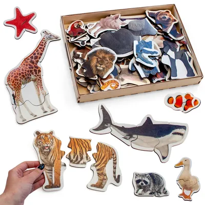 Image de Ulanik Puzzle en bois avec des animaux pour les jeunes enfants